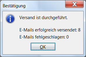 Bestätigung, versaendet