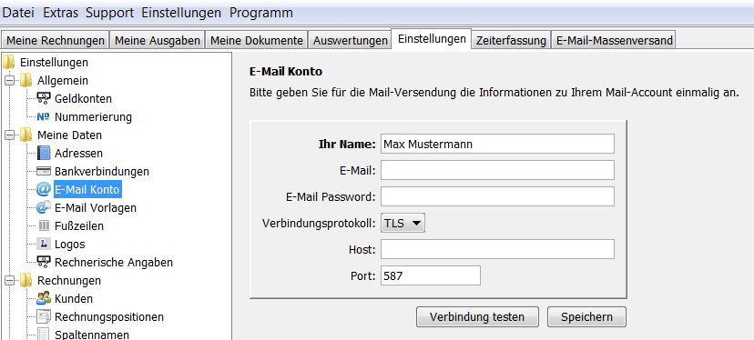E-Mail Einstellungen